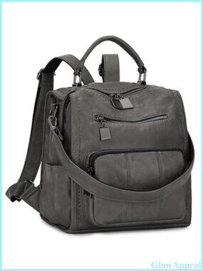 Vegan Leather Backpack Purse Handbag 3-Way Convertible Travel Bag